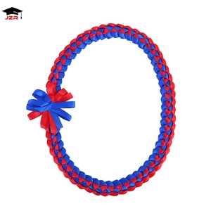 Bộ dây buộc tóc nhiều màu bằng vải polyester mới nhất, dệt tay, kiểu tết, dành cho lễ tốt nghiệp, kèm vòng hoa và vòng tay, dùng cho trường học - Product Image 2