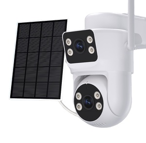 Anboqi kamera jaringan PTZ, CCTV IP lensa 4MP sistem pengawasan layar ganda Alarm gerakan Ai WIFI kamera surya luar ruangan