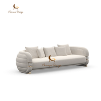 Canapé minimaliste design, rembourré et confortable, pour salon de villa, meubles personnalisés pour la maison, ensemble de canapés en tissu incurvé de luxe