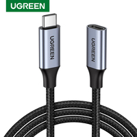 UGREEN US372 USB C Verlängerung kabel 1.5FT USB C 3.2 Extender Nylon Geflochtenes Typ C Stecker-Buchse-Kabel