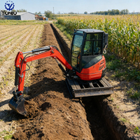 Mini-excavatrice de 2 tonnes pour creuser en profondeur et démolir, moteur EPA/EURO 5, mini-excavatrice sur chenilles pour l'agriculture et le terrassement
