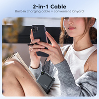 Toocki Safe Bank daya Mini 10000mAh dengan kabel baterai Lithium-Ion tampilan Digital multi-perlindungan untuk pengisian daya ponsel/Tablet