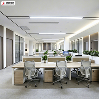 Bureau de travail moderne JIUSHUN en bois avec cloison pour personnel