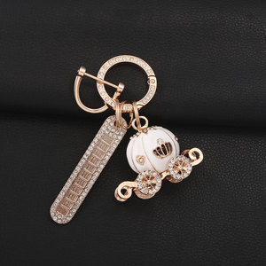 High Quality Luxury Sparkling Pumpkin Bag Charm, Crystal Crown Carriage Keychain <strong>Sweet</strong> <strong>Gift</strong> for Girls - Product Image 3