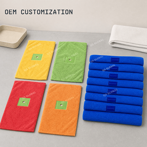 Serviette de nettoyage rectangulaire en microfibre tricotée unie multi-usage à séchage rapide pour appareils électroménagers, sols et cuisines, pour usage sec/humide, avec poignée - Product Image 4