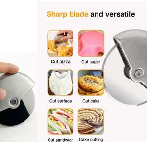 Meilleur vendeur, couteau à pizza écologique en acier inoxydable 304, outil de cuisson, coupe-pizza à une seule roue - Product Image 6