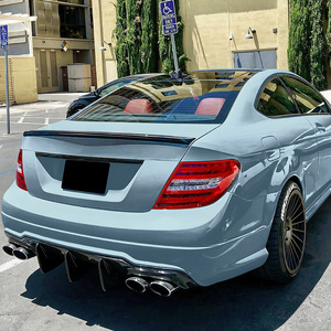 Mercedes-Benz C-Class Coupe Rear Spoiler 2011-2015 Piano <b>Black</b> Carbon Fiber Texture ABS <b>Trunk</b> Wing - Product Image 4