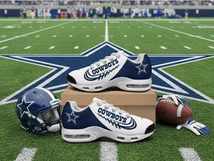 Chaussures de sport personnalisées avec logo de designer pour hommes, respirantes, en cuir, avec coussin d'air, pour le basketball, la course, le tennis, style Dallas Cowboys - Product Image 2