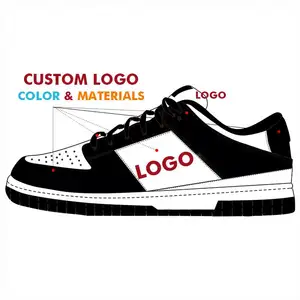 Top Fashion Custom Mens Sneakers OEM Logo Basquete dunks Estilo Casual Esporte Homem Branco Preto Calçado Sapatos Run Shoe Custom