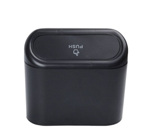 Car Trash Can Bin with Lid Small Leakproof Car Garbage Can Mini Vehicle Trash Bin Garbage Dustbin Organizer Container