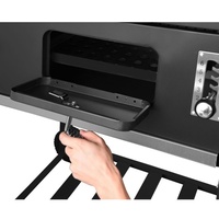 Rôtissoire à Porc Moderne Robuste en Acier Carbone Portable avec Chariot et Grille à Poulet