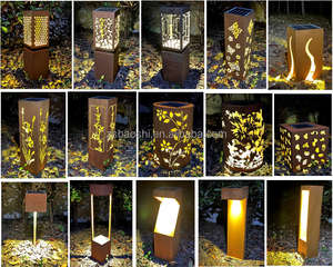 ソーラーパワーLEDパティオフロアライト、ガーデン屋外ポストランプ、芝生、外装、家、街路用装飾 - Product Image 2