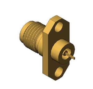 מחבר SMK 2.92 מ\\\"מ נקבה, 2 חורים, חיבור אוגן, גלי מילימטר, מצופה זהב, פליז, 50 יחידות - Product Image 3
