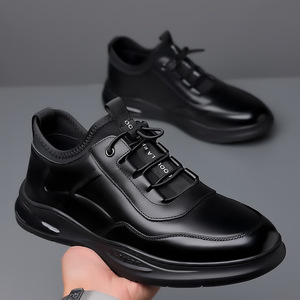 Men's Breathable Leather Casual <b>Shoes</b> Low Heel Office <b>Work</b> Wear <b>Comfortable</b> Non Slip Rubber Sole - Product Image 3