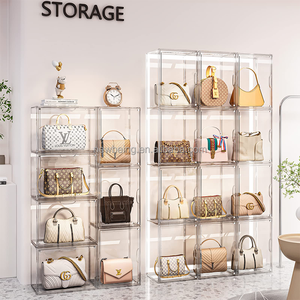 Acrylic Handbag Display Box with Magnetic Door Clear Handbag Storage Box Transparent Luxury Acrylic Bag Case for Display