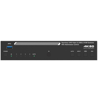 Commutateur KVM USB 3.0 4K60 4x1 sans coupure pour vidéo UHD, multiviewer, contrôle, bande passante non compressée 18 Gbit/s, construction métallique, prend en charge 8 appareils