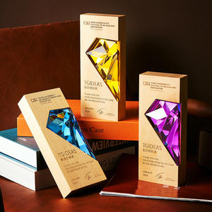 Trofeo <span class=keywords><strong>de</strong></span> Cristal y Madera <span class=keywords><strong>de</strong></span> Alta Gama, Placa <span class=keywords><strong>de</strong></span> Premio Creativa, Elegante Medalla para Empleados Destacados en Reuniones Anuales, Regalo <span class=keywords><strong>de</strong></span> Reconocimiento - Product Image 4