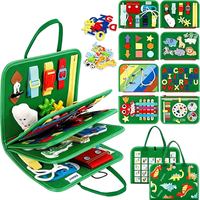 Livre d'activités en feutre mignon, Tableau d'apprentissage éducatif Montessori pour enfants, Jouet éducatif précoce pour la pratique de l'habillage des tout-petits