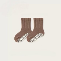 Chaussettes antidérapantes en coton tricoté respirant pour bébés et enfants, avec logo, vente en gros personnalisée pour l'été