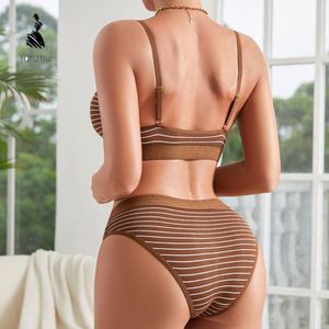 YZ 2026 Conjunto de Sujetador <span class=keywords><strong>y</strong></span> Tanga para Mujer, Conjuntos de Sujetador <span class=keywords><strong>y</strong></span> Braguita sin Costuras con Estampado, Conjuntos de Sujetador <span class=keywords><strong>y</strong></span> Braguita Sexys con Rayas <span class=keywords><strong>y</strong></span> sin Varillas - Product Image 4