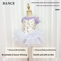 Robe de tutu de ballet pour filles, corsage brodé, épaules dénudées, jupe en organza multicouche, costume de spectacle de danse