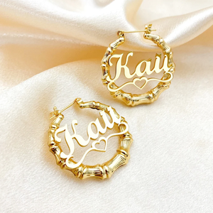 Targhetta con ciondolo collana orecchini di torsione con nome personalizzato Hip Hop <span class=keywords><strong>Set</strong></span> gioielli gioielli personalizzati regalo per donne bambini - Product Image 3