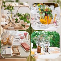6 Pcs Panneaux de réception de mariage en acrylique transparent rustique avec support Décoration de table de style classique pour cérémonie et fête
