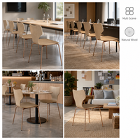 Chaise de réunion empilable avec dossier en bois pour salle de réunion