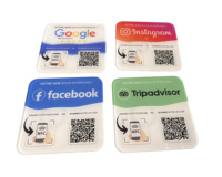 Placas NFC de Facebook con Código QR Dinámico Personalizable, Logotipo en Acrílico PVC, Soporte NFC, Placa NFC para Reseñas de Google