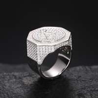 Massone gioielli regalo all'ingrosso Hip Hop oro placcato 925 in argento Sterling VVS Moissanite diamante ghiacciato AG anello massonico per gli uomini