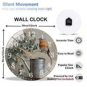 Horloge ronde en verre silencieuse personnalisée 30 cm, date/ininitiales personnalisées, design moderne pour la maison ou le bureau - Product Image 2