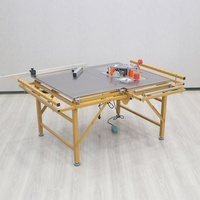Scie à table électrique pliante KY JT100 en acier inoxydable pour le travail du bois, rail carré, poussée-tirage de précision, double lame coulissante invisible