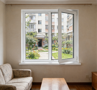 Ventanas Corredizas de PVC Modernas y Económicas con Apertura Abatible para Dormitorio y Sala de Estar, Aislamiento Térmico