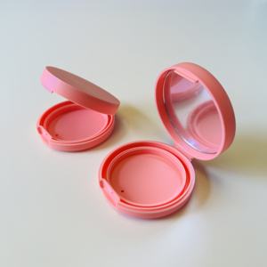 Étui cosmétique en plastique rose <span class=keywords><strong>vide</strong></span> pour <span class=keywords><strong>cartouche</strong></span> d'ombre à paupières plaque de rouge à lèvres boîte d'emballage Blush étui à poudre avec miroir - Product Image 1