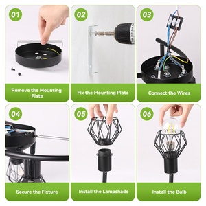 Lampada a Sospensione Artistica in Ferro con Braccio Oscillante Regolabile, Lampadario Moderno in Metallo Nero E27, Lampade a Sospensione/Spot - Product Image 6