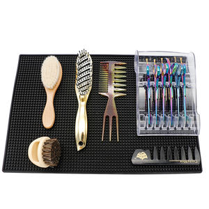 Tapis de rangement en silicone personnalisé 500g Tapis de barbier en PVC pratique Placement de ciseaux Tapis de <span class=keywords><strong>tondeuse</strong></span> à cheveux en silicone bon marché pour salon - Product Image 5