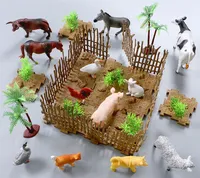 39 adet çocuk simülasyon kümes hayvanları çiftlik hayvan dekorasyon kum masa sahne bilim eğitim bilişsel hayvan Model oyuncaklar