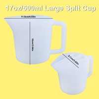 Timesrui Silicone Séparation Tasse Couleur Épaissie Réutilisable Résine Mélange Tasse avec Poignée pour Peinture Acrylique Art Peinture Verser