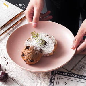 Sang trọng Đảng đám cưới sinh nhật màu hồng Men Matte Vòng platos Fiesta Porcelana rosas gốm nông bữa ăn tối món ăn tấm - Product Image 5