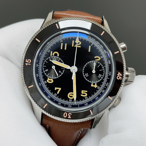 <strong>Men's</strong> Classic High-End Mechanical Watch Stainless Steel Case Genuine Leather Band Sapphire Crystal Moon Phase Pointer - Product Image 2