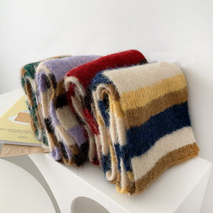 カシミヤニット無地スカーフ大人冬暖かい厚いロングスカーフ - Product Image 1