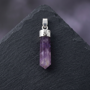 Pendentif crayon en argent sterling 925 serti clos, améthyste et zircone cubique, style mignon, pierre de naissance, cadeau de fête pour femme, haute qualité - Product Image 3