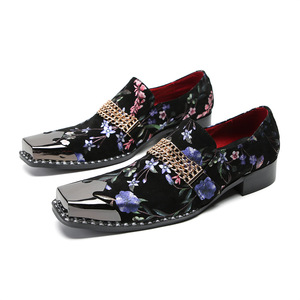 Xinzirain Custom da <span class=keywords><strong>uomo</strong></span> in vera pelle tattile pelle scamosciata artigianale Flora cuboide borchie con cinturino monaco concatenato Derby abito Oxford <span class=keywords><strong>scarpe</strong></span> - Product Image 5