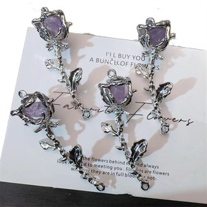 10 unids/bolsa colgante de Rosa pulsera DIY accesorios hechos a mano flor encanto - Product Image 4