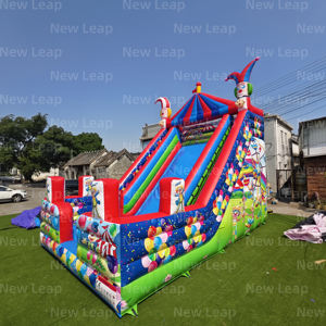 Yuedong joker 8 מ 'צבעוני מתנפחים קריקטורה קריקטורה ירח טיפוס צופית עיר כיף עם שקופיות ומכשולים - Product Image 3