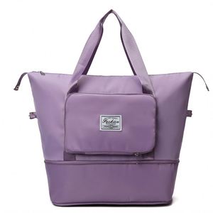 Bolsa de Lona de Nailon al por Mayor con Logotipo Personalizado, Bolsa de Viaje Plegable de Gran Capacidad, Estilo Unisex, Impermeable, para Gimnasio y Deportes, para Mujer - Product Image 2
