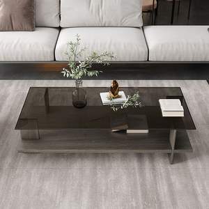 Mesa de centro de vidrio templado <span class=keywords><strong>simple</strong></span> y moderna de estilo nórdico, muebles para el hogar con características combinadas - Product Image 6