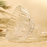 Assiette à fruits contemporaine jetable en verre cristal transparent de luxe, de haute qualité, écologique, à motif végétal, pour la décoration intérieure