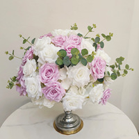 Centro de Mesa de Boda Artificial con Bola de Flores Hecha a Mano, Moderna, de Tela de Seda Blanca, Diseño Exclusivo DDP, Personalizable, en Oferta