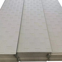 Panneau sandwich en métal moderne et écologique en mousse de polyuréthane PU, revêtement extérieur décoratif, texture brique blanche, ignifuge